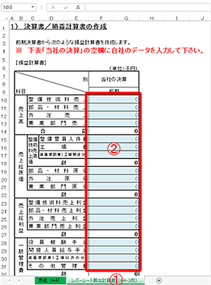 損益計算書の作成(入力)